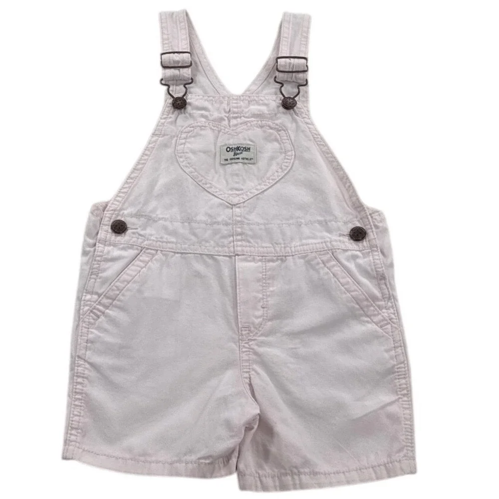 OshKosh B'gosh Pink‎ Shortalls Toddler Girls 3T Cotton Overalls Summer